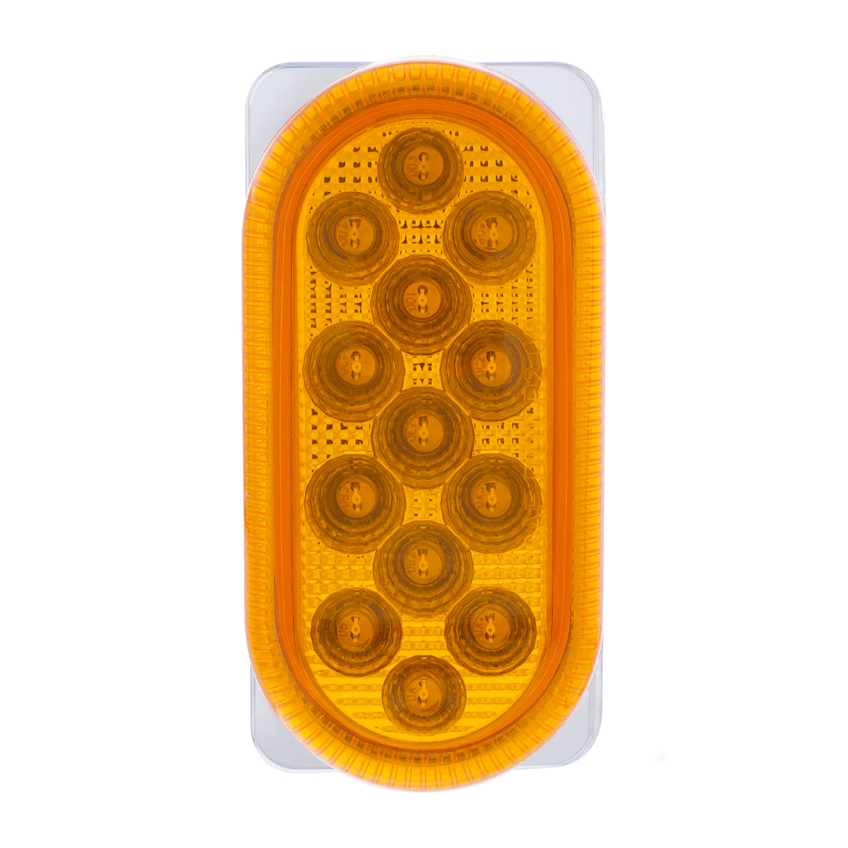 26 LED Dual Function Reflector Double Face Oval Light With SS Bracket - Amber & Red LED/Amber & Red Lens - Thumbnail 8