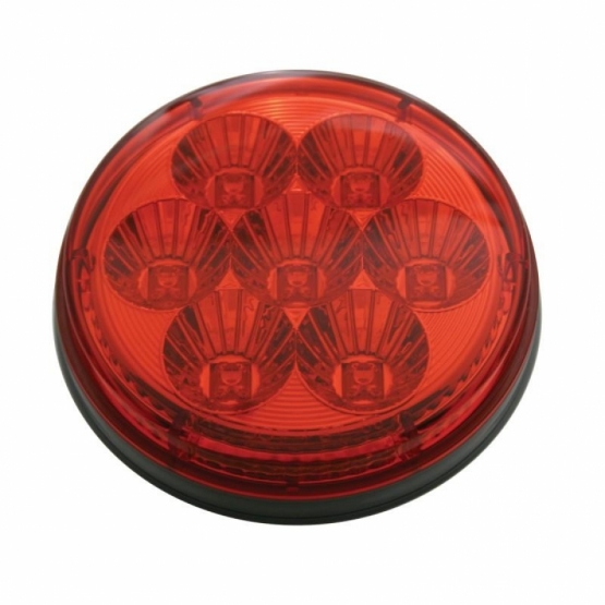 3-3/4" Bolt Pattern SS Spring Loaded Bar With 6X 4" 7 LED Lights & Visors -Red LED & Lens (Pair) - Thumbnail 2