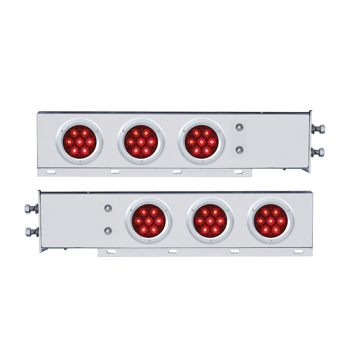 2.5" Bolt Pattern Spring Loaded Rear Bar With 6X Competition Series 7 Red LED 4" Light -Red Lens (Pair) - Thumbnail 5