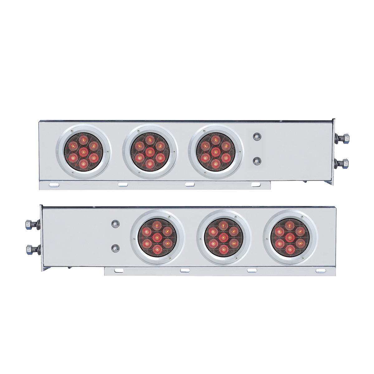 2.5" Bolt Pattern Spring Loaded Rear Bar With 6X Competition Series 7 Red LED 4" Light -Clear Lens (Pair) - Thumbnail 6