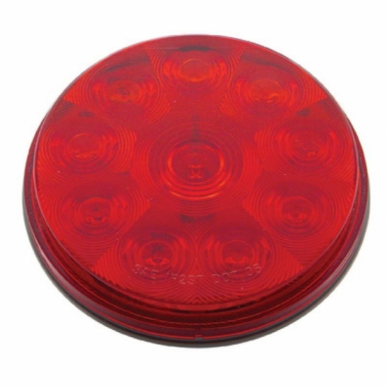 Stainless 1 Piece Rear Light Bar With 6X 10 LED 4" Lights & Bezels - Red LED/Red Lens - Thumbnail 2