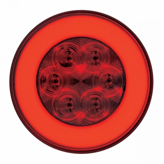 2.5" Bolt Pattern SS Spring Loaded Bar With 6X 21 LED 4" GloLight -Red LED & Lens (Pair) - Thumbnail 2
