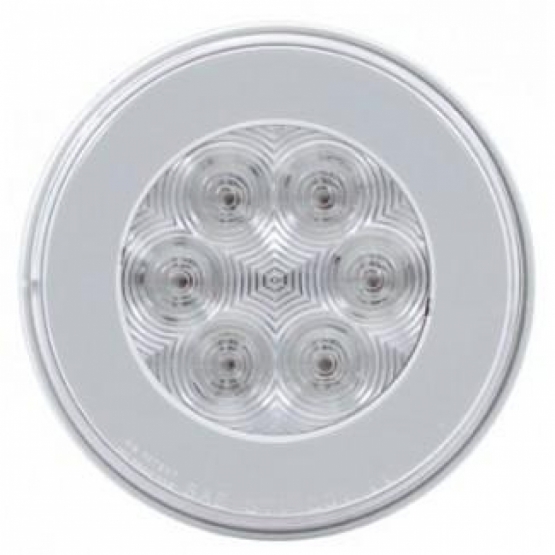 2.5" Bolt Pattern SS Spring Loaded Bar With 6X 21 LED 4" GloLight -Red LED/Clear Lens (Pair) - Thumbnail 2