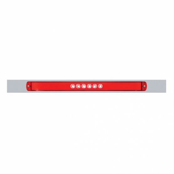 Chrome Top Mud Flap Plate With 28 LED 17" GloLight Bar - Red LED/Red Lens (Each)