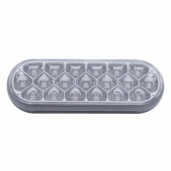 3-3/4" Bolt Pattern SS Spring Loaded Bar With 6" Oval 19 LED Lights -Red LED/Clear Lens (Pair) - Thumbnail 2