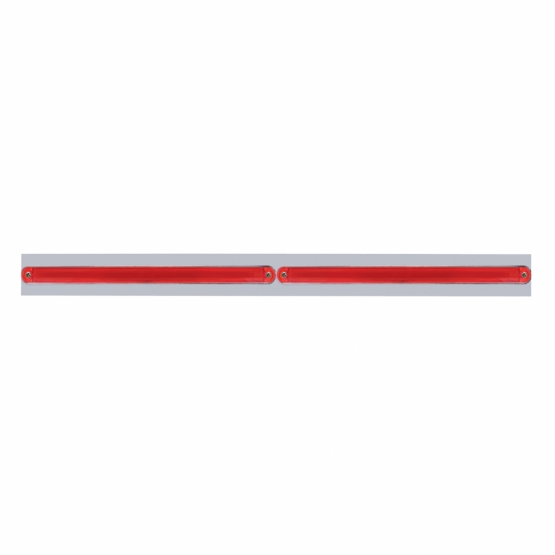 Chrome Top Mud Flap Plate With Two 24 LED 12" GloLight Bars - Red LED/Red Lens (Each) - Thumbnail 2