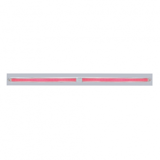 Chrome Top Mud Flap Plate With Two 24 LED 12" GloLight Bars - Red LED/Clear Lens (Each)
