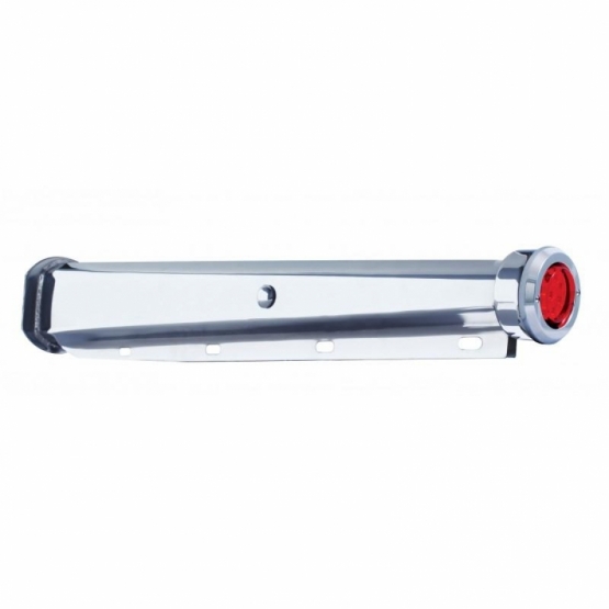 30" Heavy Duty Mud Flap Hangers With 9 LED Reflector End Cap & Bezel - Red LED/Red Lens (Pair)