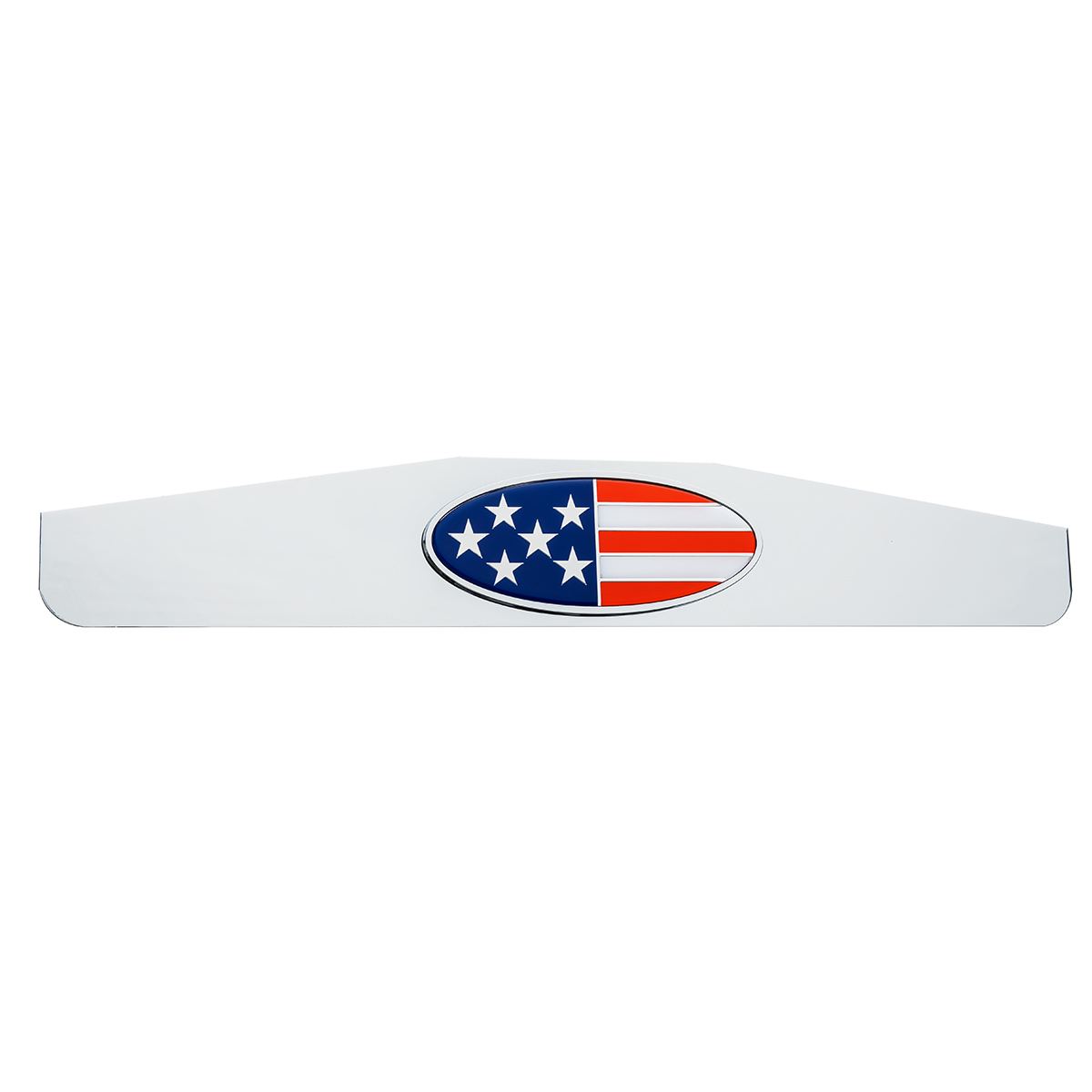 4" x 24" Chrome Bottom Mud Flap Weight With Oval USA Flag Emblem - Thumbnail 3