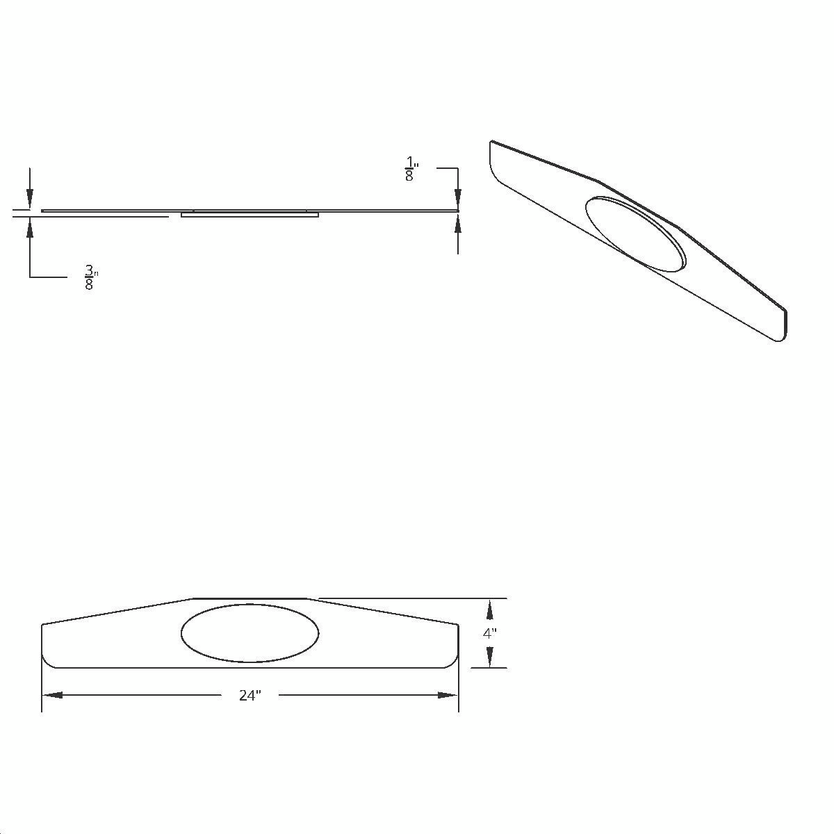 4" X 24" Chrome Bottom Mud Flap Weight With Oval Tennessee Flag Emblem - Thumbnail 3