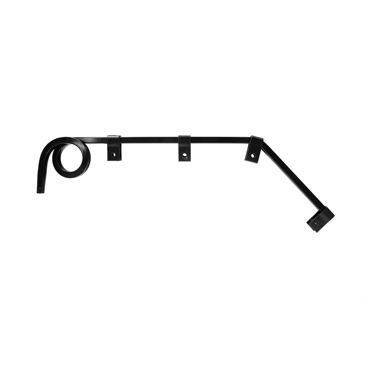 Black Angled Mud Flap Hangers With Mounting Hardware- 1 Coil (Pair) - Thumbnail 2