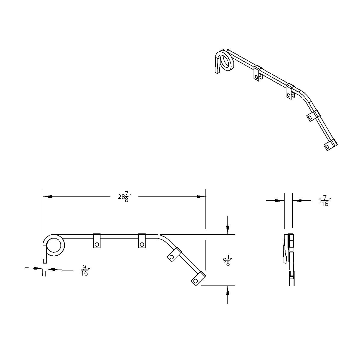 Black Angled Mud Flap Hangers With Mounting Hardware- 1 Coil (Pair) - Thumbnail 13