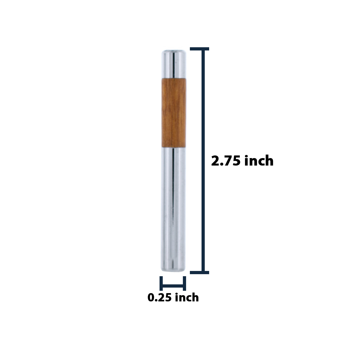 Chrome/Walnut Tube Door Lock Knobs (2Pc/Set) - Thumbnail 7