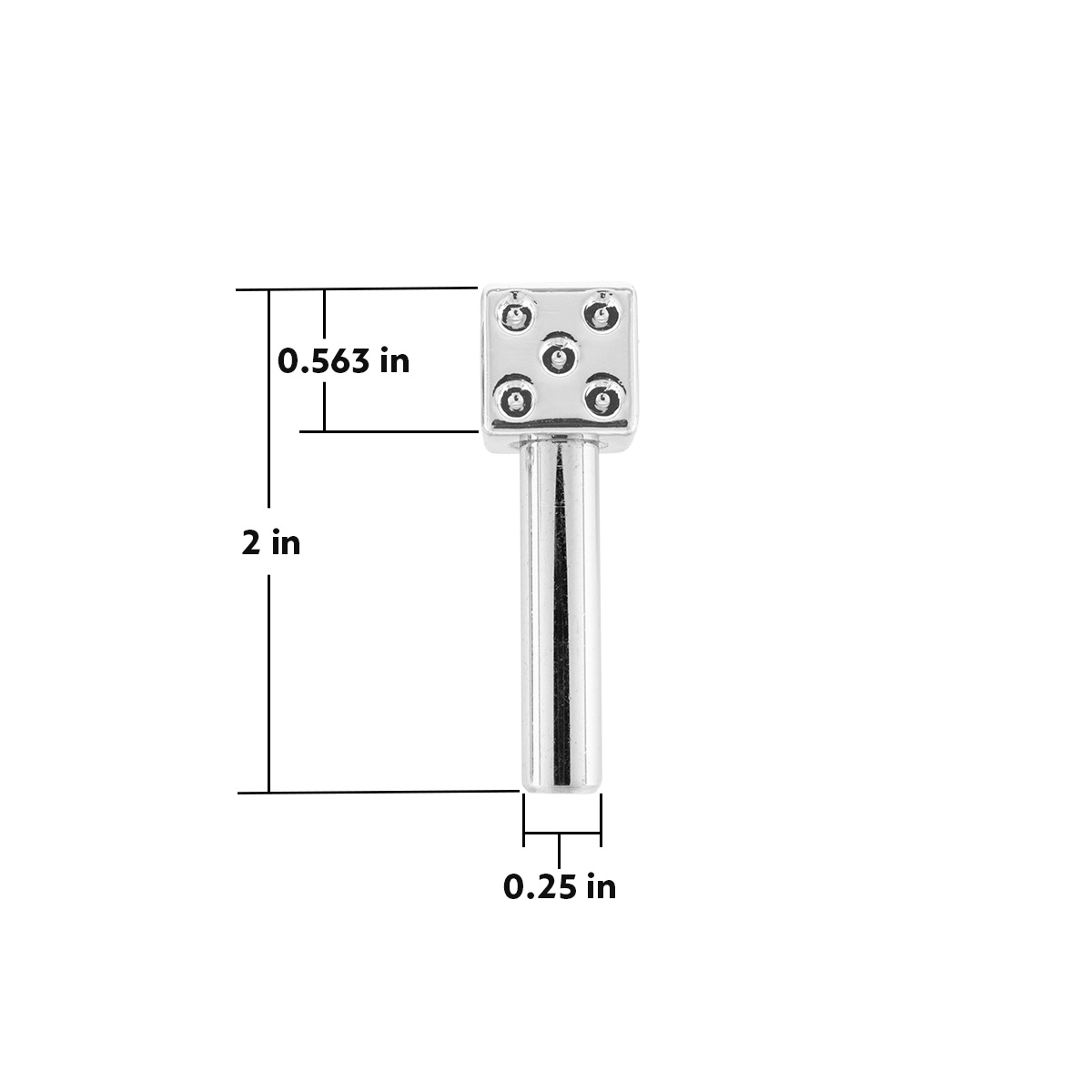 Chrome Dice Door Lock Knobs (2Pc/Set) - Thumbnail 6