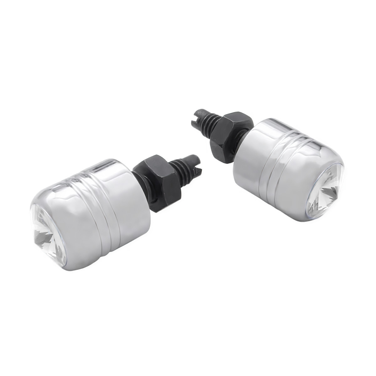 Chrome Aluminum License Plate Fastener With Clear Crystal (2-Pack) - Thumbnail 2