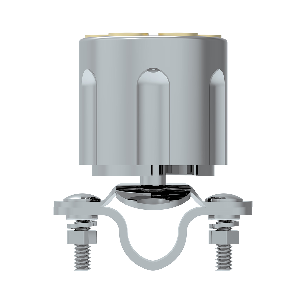 Chrome Aluminum Gun Cylinder Steering Wheel Spinner - Thumbnail 2