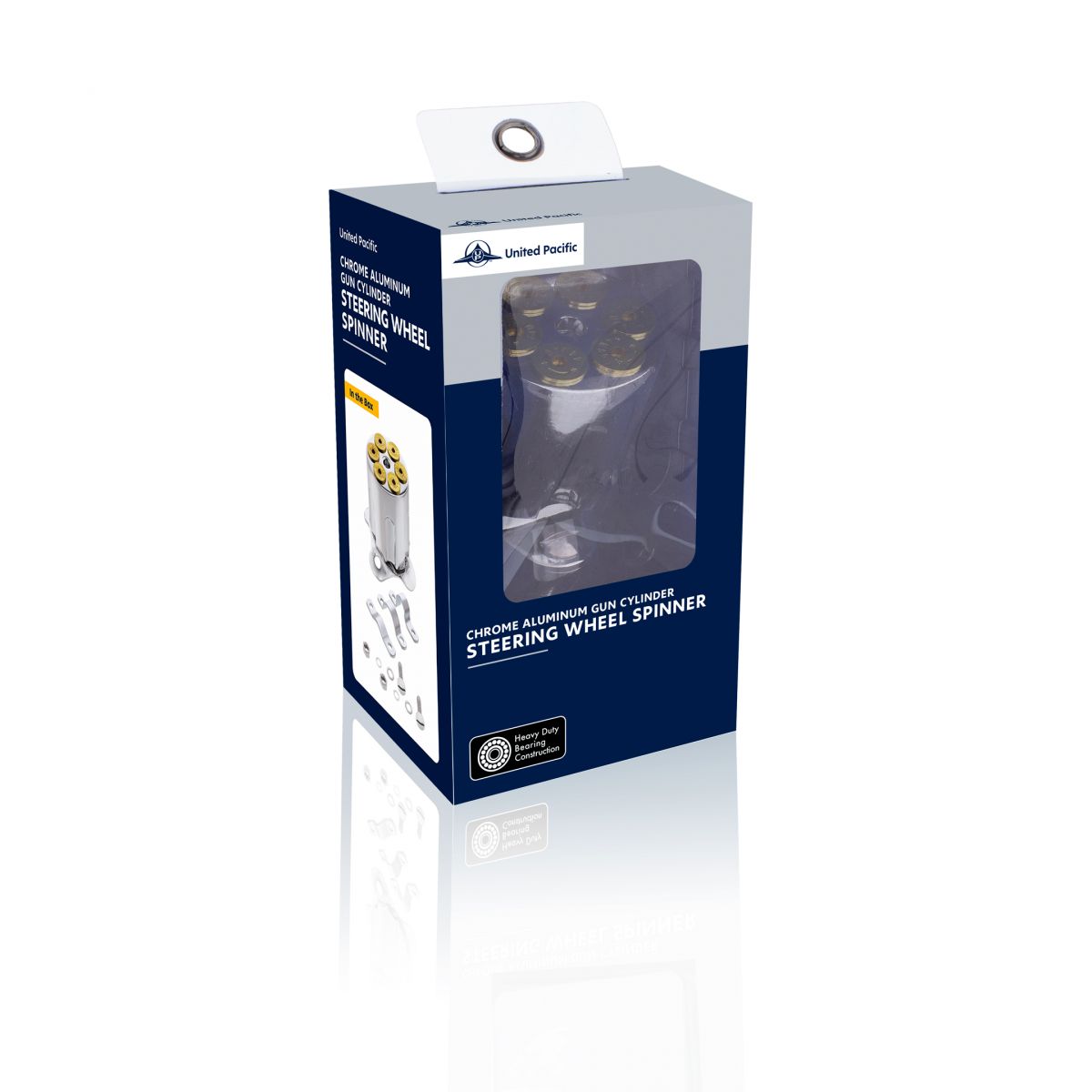 Chrome Aluminum Gun Cylinder Steering Wheel Spinner - Thumbnail 5