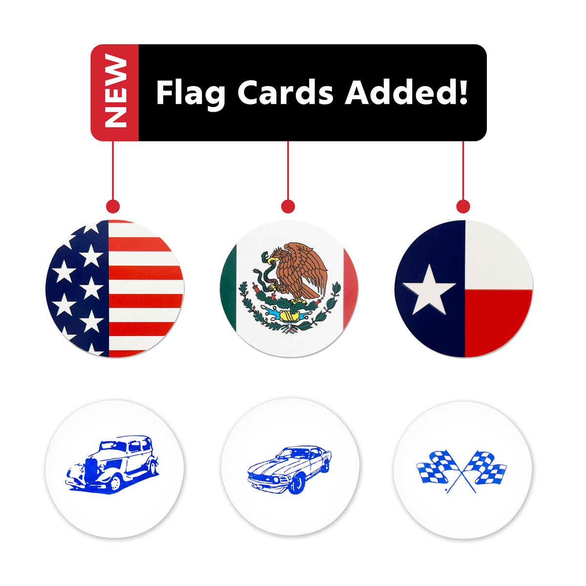 Vintage Steering Wheel Spinner With Clear Removable Top & Additional Flag Inserts - Thumbnail 2