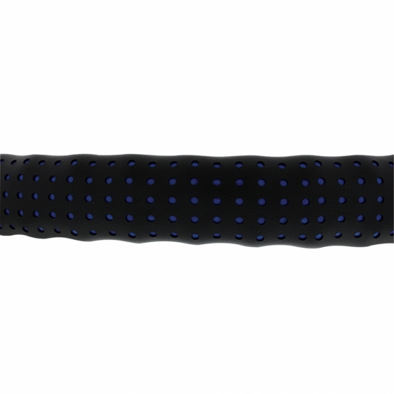 18" Perforated Leather Steering Wheel Cover - Blue - Thumbnail 2