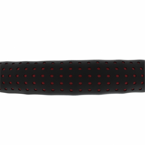 18" Perforated Leather Steering Wheel Cover - Red - Thumbnail 2