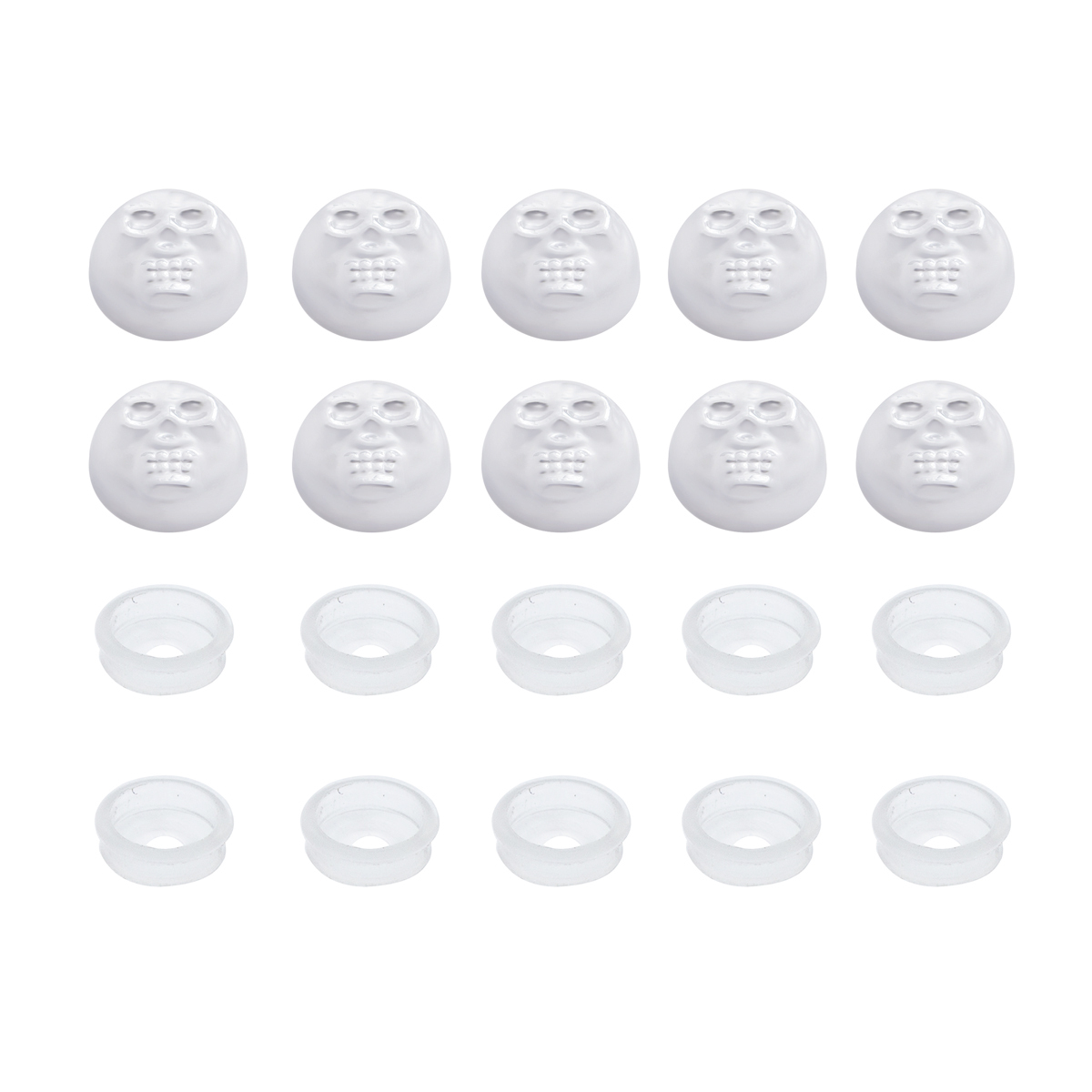 Chrome Plastic Skull Snap-On Cap For 1/4" Screws (10-Pack) - Thumbnail 3