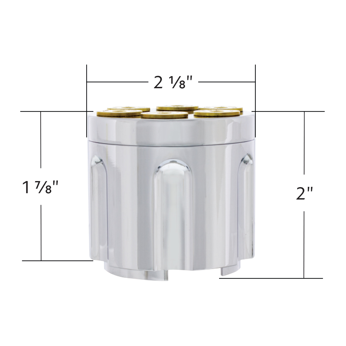 Gun Cylinder 13/15/18 Speed Gearshift Knob - Chrome - Thumbnail 6