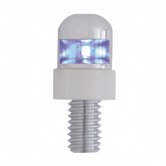 Single LED License Plate Fasteners - Blue LED (2-Pack)