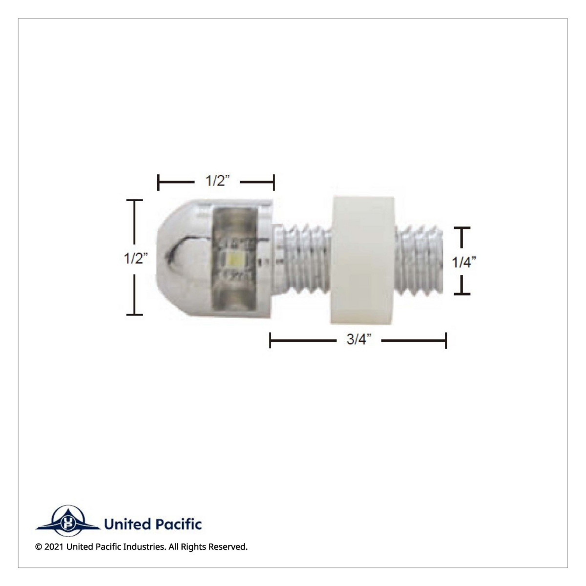 Single LED License Plate Fasteners - White LED (2-Pack) - Thumbnail 3