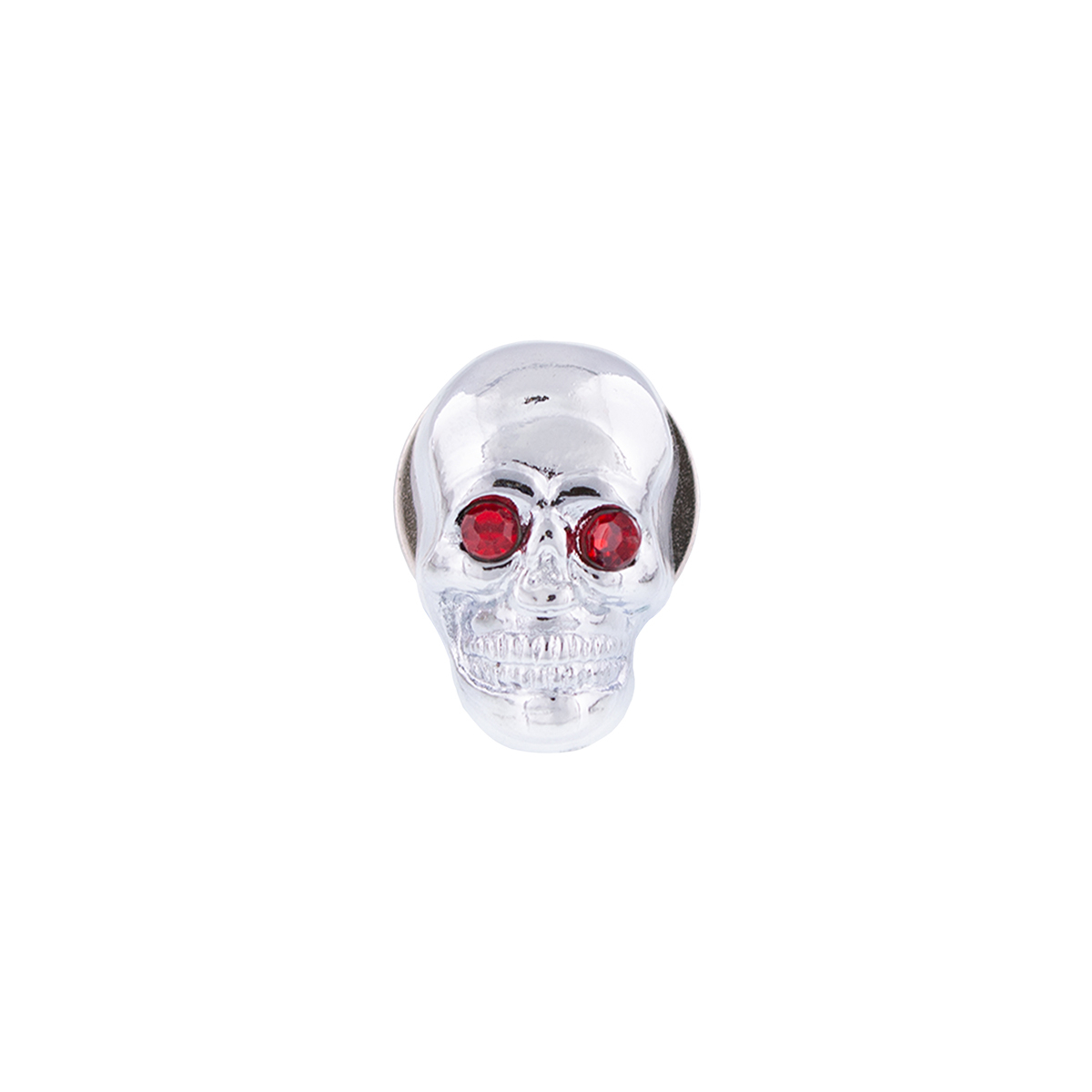 Chrome Skull With Jewel Eyes License Plate Fastener (2-Pack) - Thumbnail 6