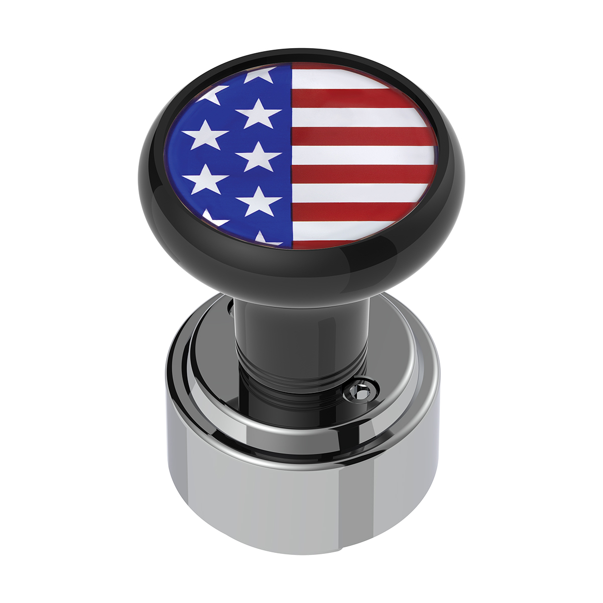 Thread-On Gearshift Knob With 9/10 Speed Adapter & USA Flag Sticker - Black - Thumbnail 5