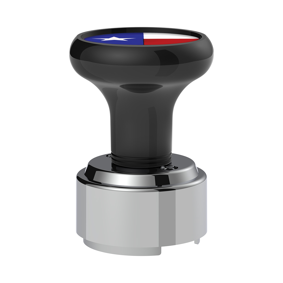 Thread-On Gearshift Knob With 9/10 Speed Adapter & Texas Flag Sticker - Black - Thumbnail 2