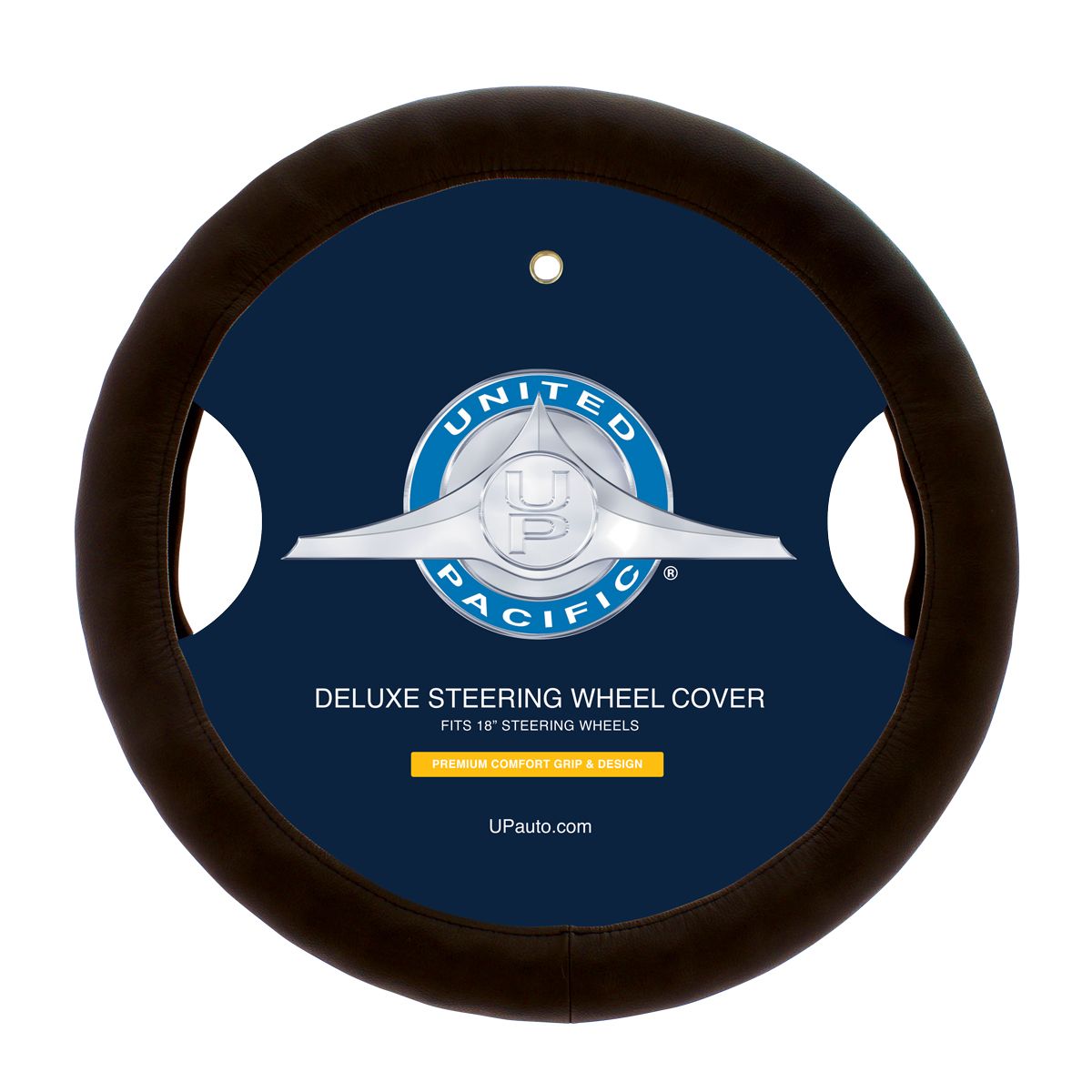 18" Premium Comfort Grip Steering Wheel Cover - Brown