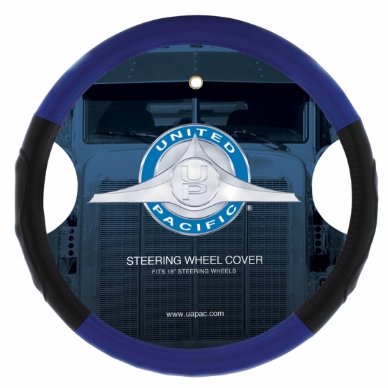 18" Duo Tone Steering Wheel Cover - Black & Blue