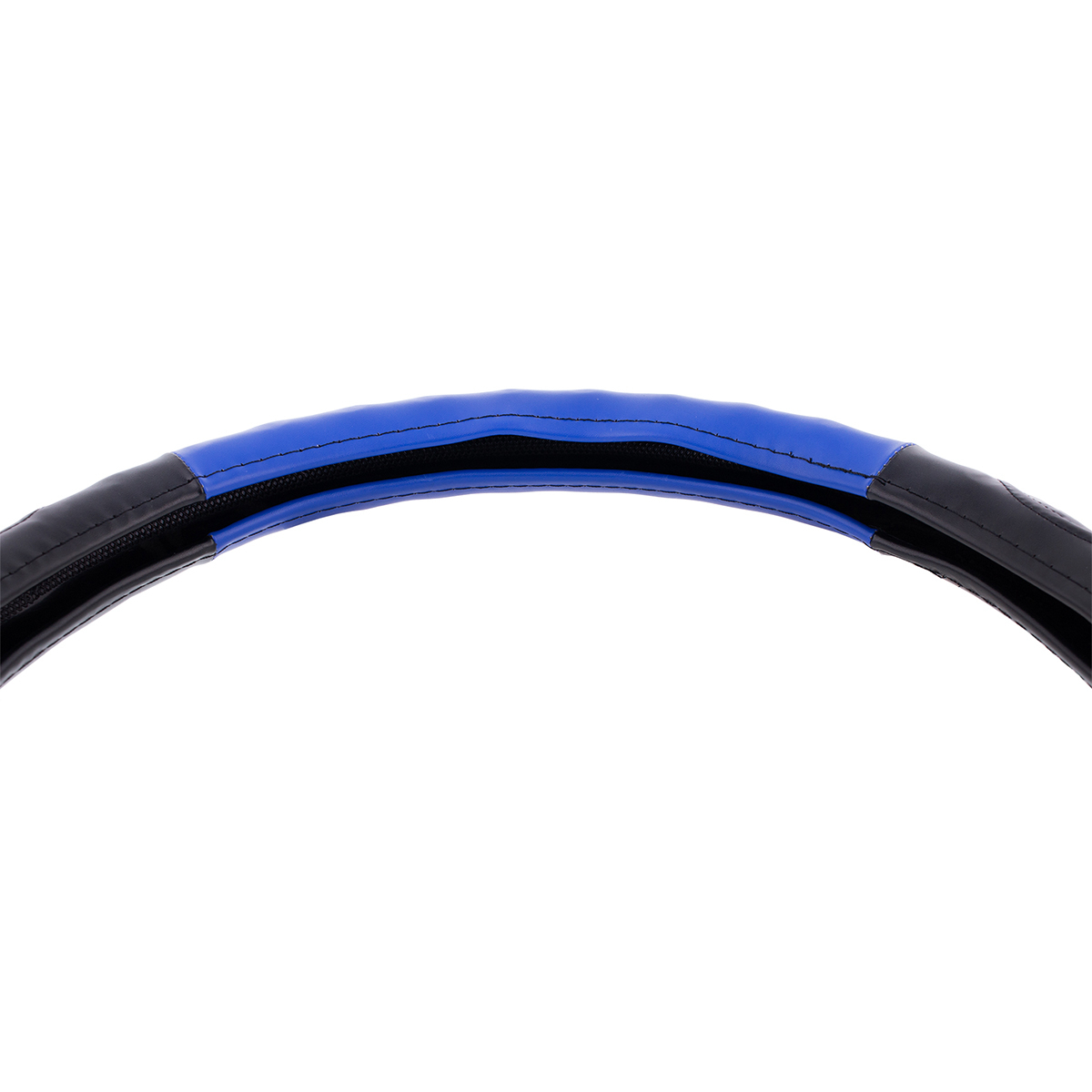 18" Duo Tone Steering Wheel Cover - Black & Blue - Thumbnail 3