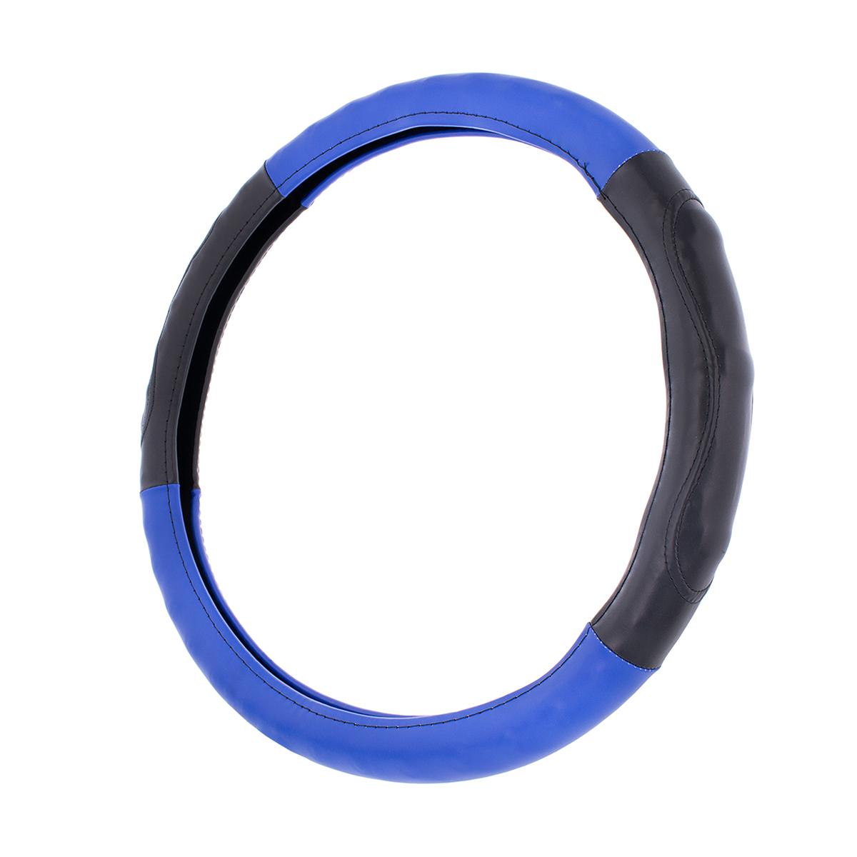 18" Duo Tone Steering Wheel Cover - Black & Blue - Thumbnail 5