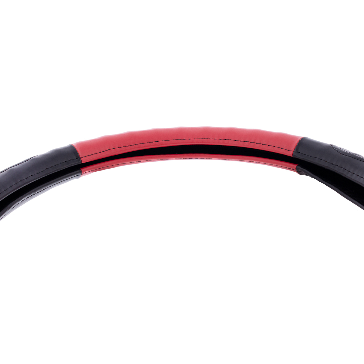 18" Duo Tone Steering Wheel Cover - Black & Red - Thumbnail 6