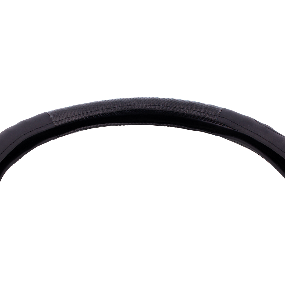 18" Carbon Fiber Pattern Steering Wheel Cover - Black Stitching - Thumbnail 7