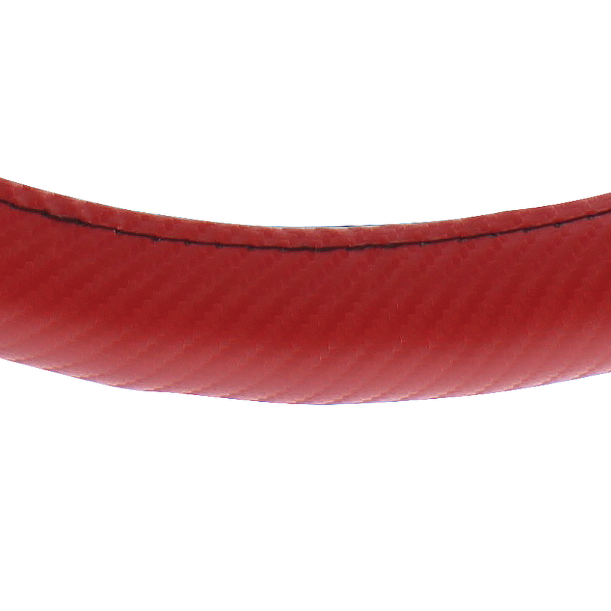 18" Carbon Fiber Pattern Steering Wheel Cover - Red Stitching - Thumbnail 2