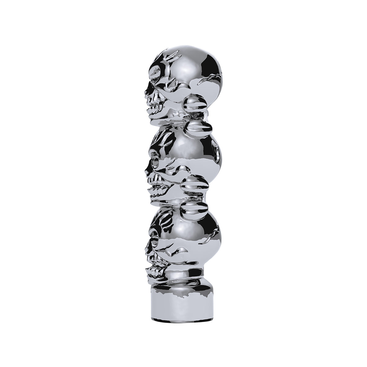 1/2"-13 Thread-On 3 Skull Shift Knob-Chrome - Thumbnail 3