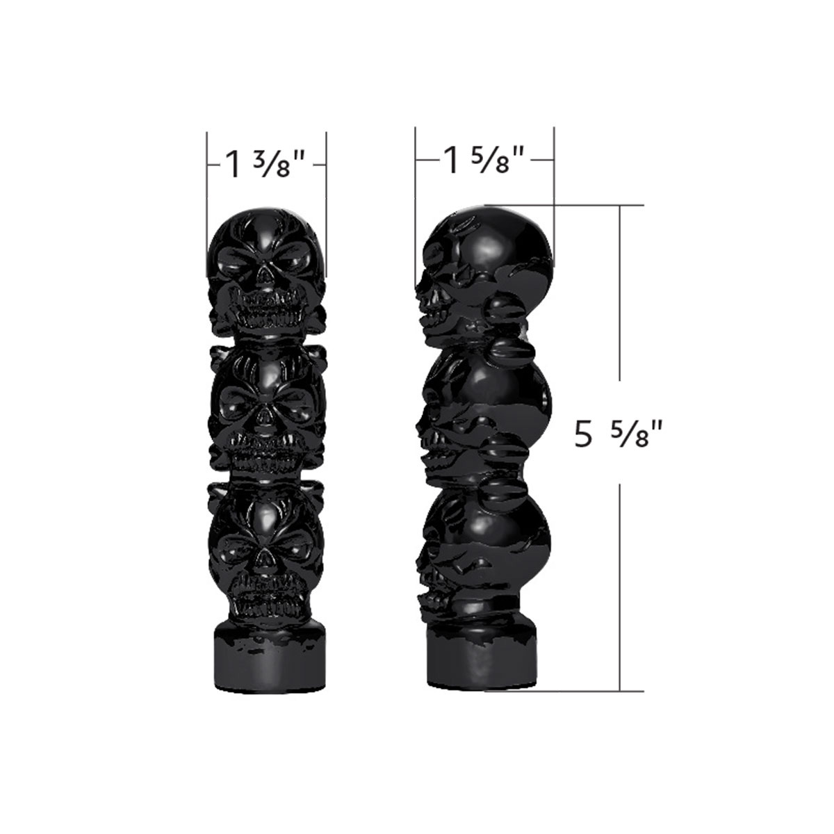 1/2"-13 Thread-On 3 Skull Candy Color Shift Knob-Glossy Black - Thumbnail 5