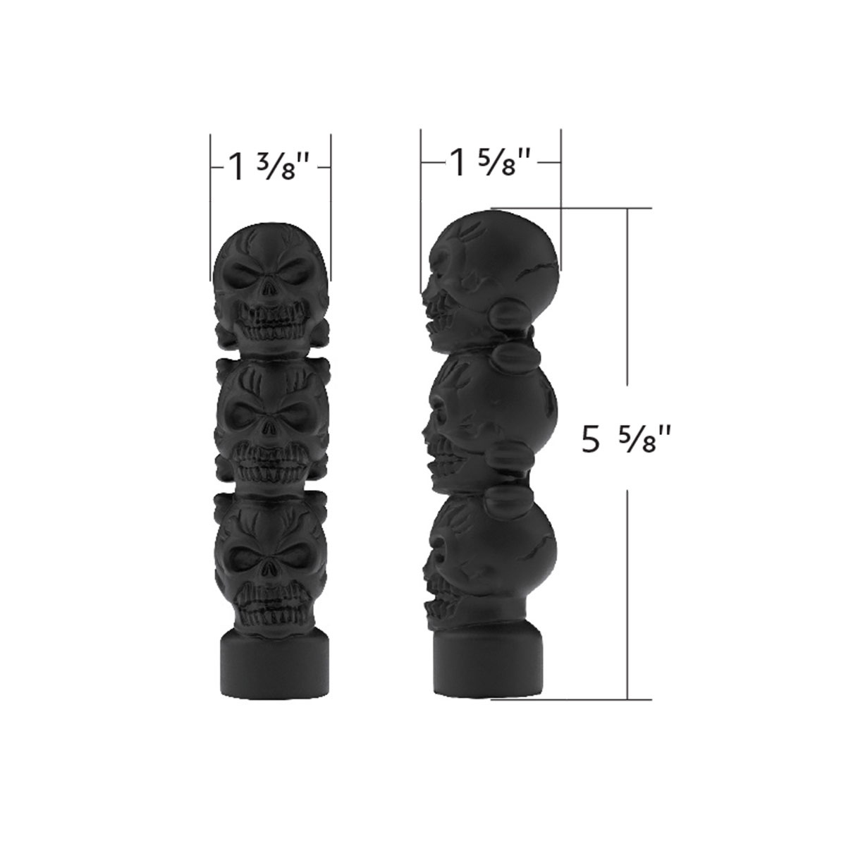 1/2"-13 Thread-On 3 Skull Candy Color Shift Knob-Matte Black - Thumbnail 5