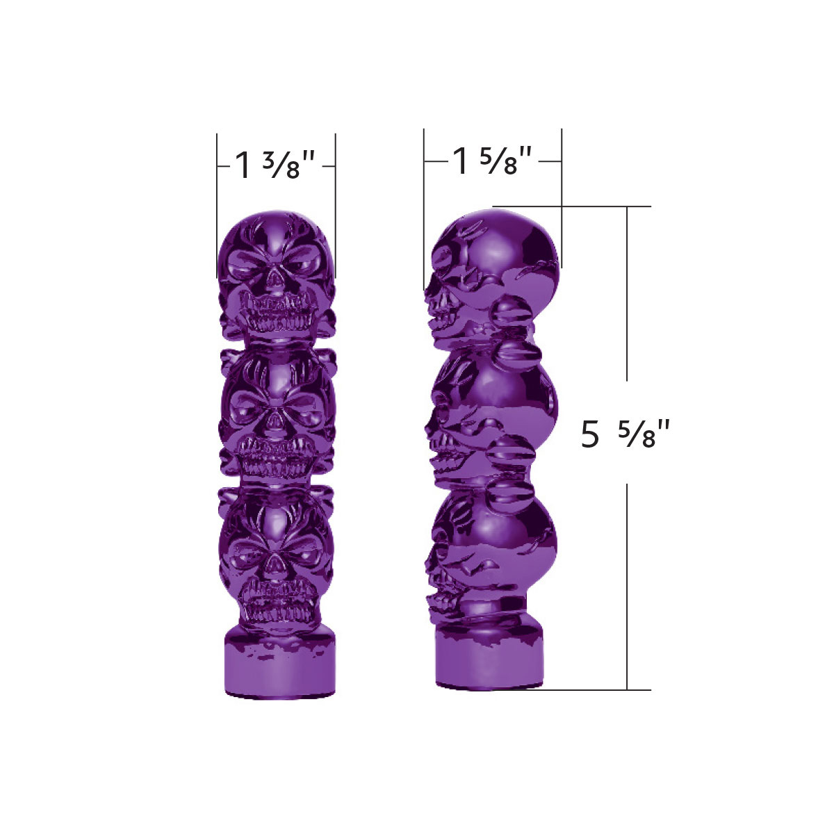 1/2"-13 Thread-On 3 Skull Candy Color Shift Knob-Candy Purple - Thumbnail 5