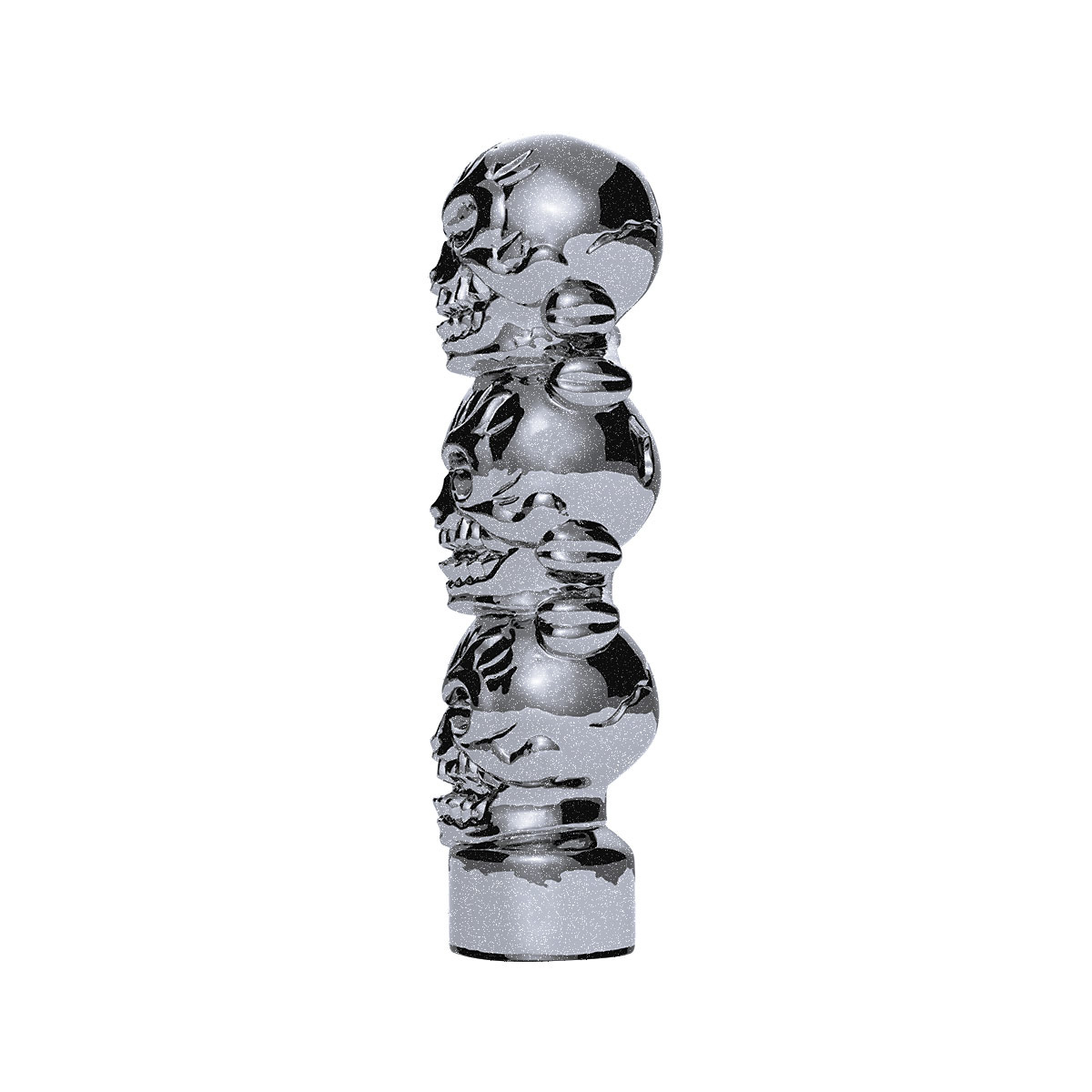 1/2"-13 Thread-On 3 Skull Candy Color Shift Knob-Liquid Silver - Thumbnail 3