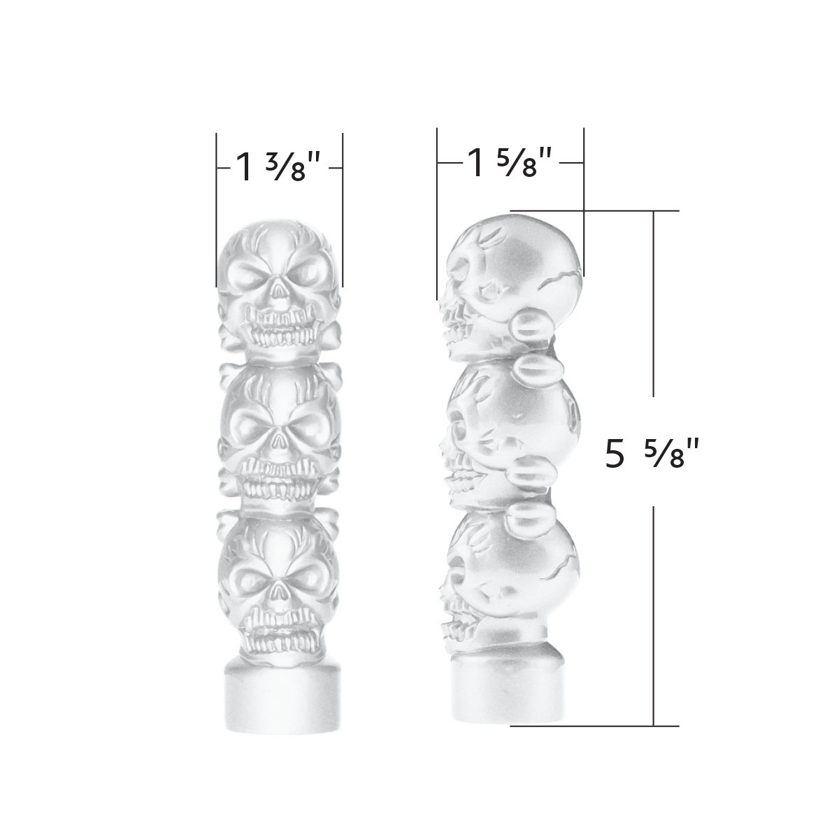 1/2"-13 Thread-On 3 Skull Candy Color Shift Knob-Pearl White - Thumbnail 5