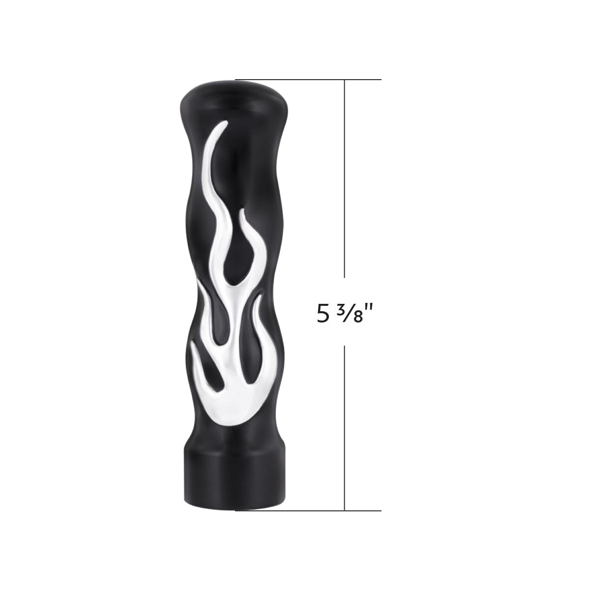 1/2"-13 Thread On Flame Gearshift Knob - Black With Chrome Flame - Thumbnail 4