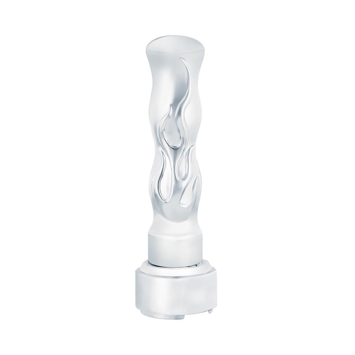 Thread-On Flame Gearshift Knob With Adapter For Eaton Fuller 9/10 Speed - Chrome