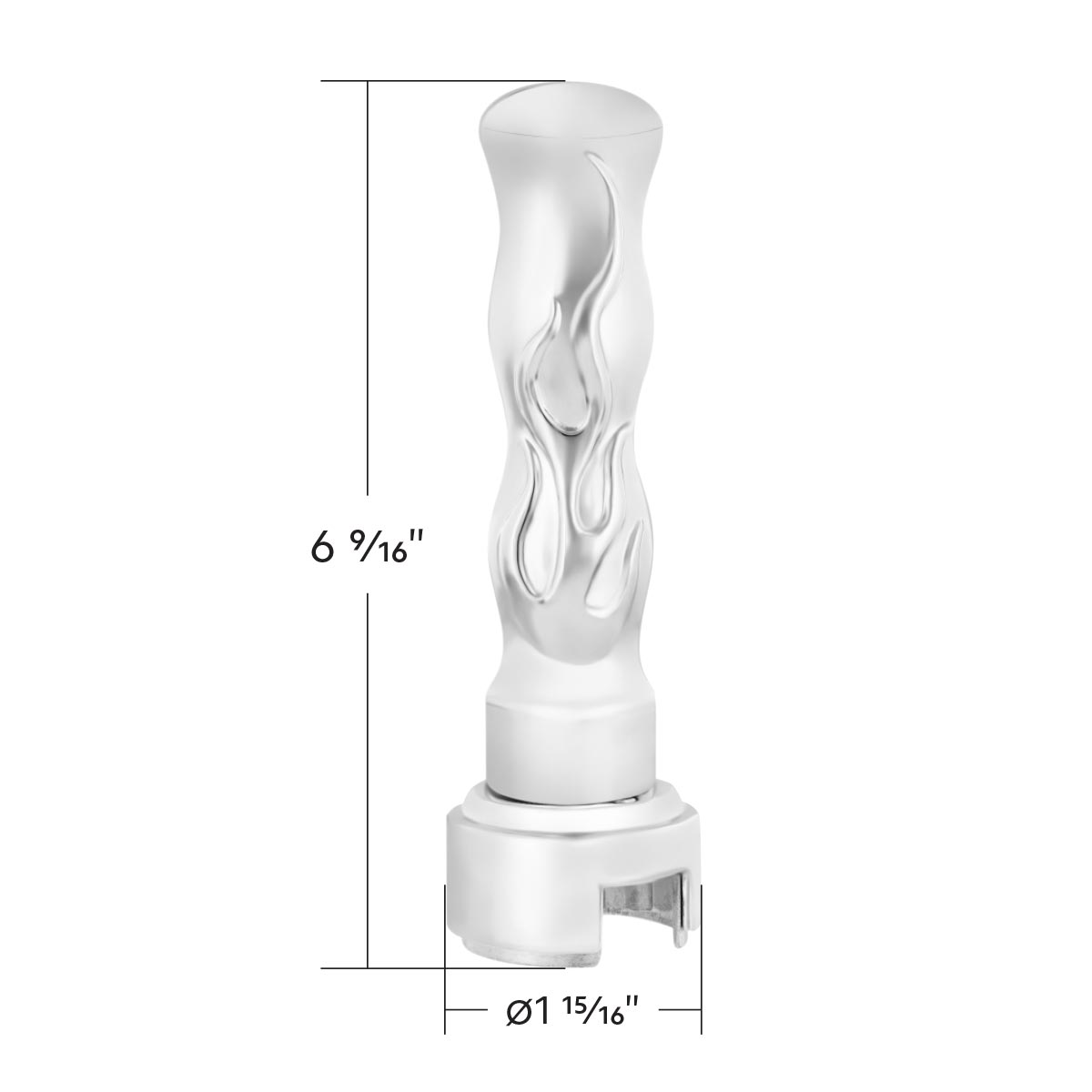 Thread-On Flame Gearshift Knob With Adapter For Eaton Fuller 13/15/18 Speed - Chrome - Thumbnail 4