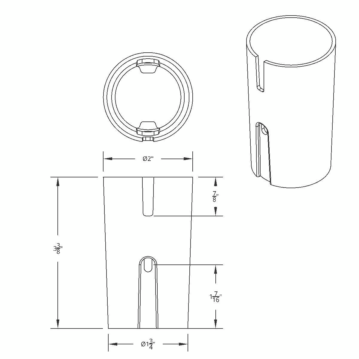 Plastic Lower Gearshift Knob Cover - Pearl White - Thumbnail 2