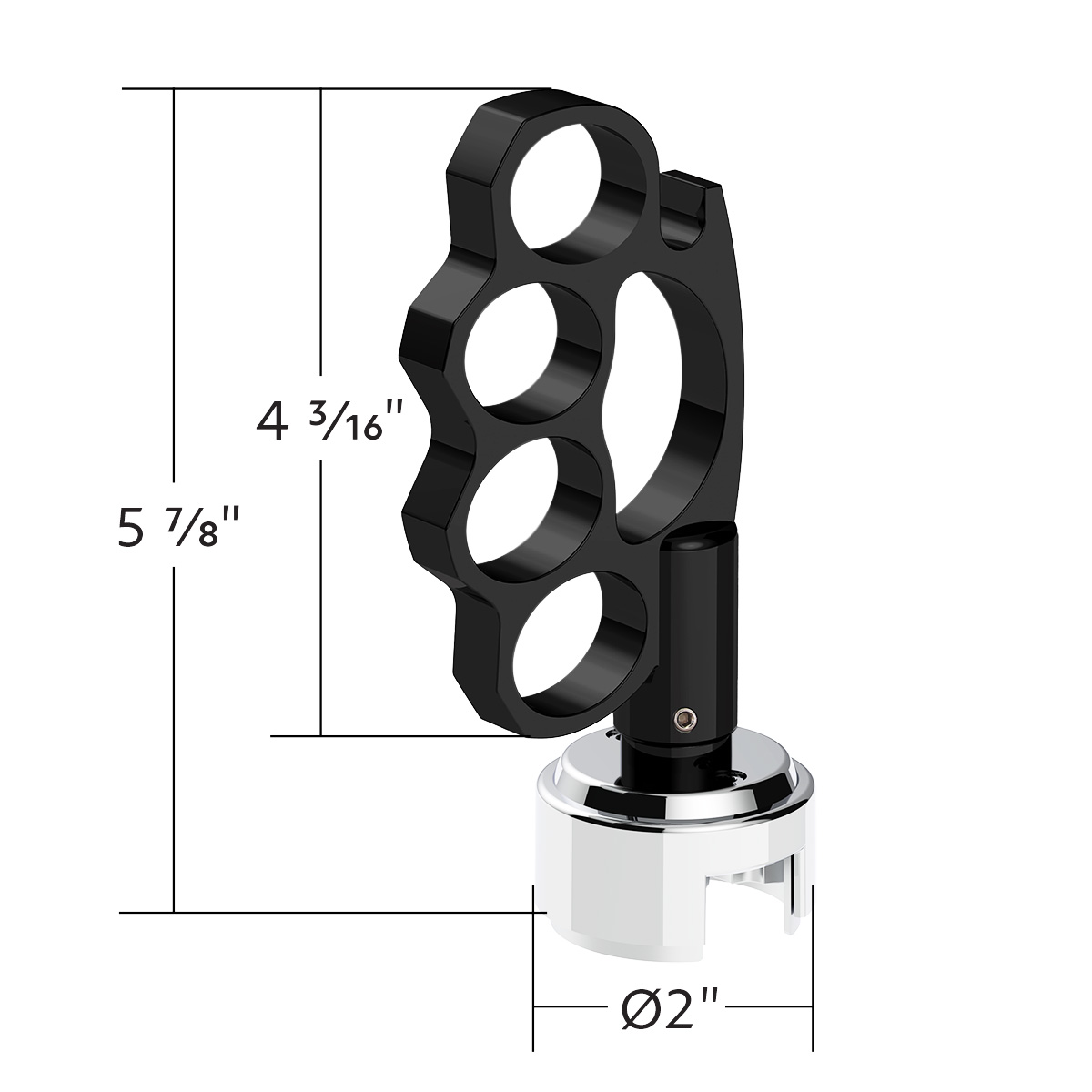 Knuckle Gearshift Knob With 13/15/18 Speed Adapter - Black - Thumbnail 4