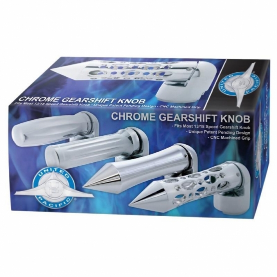 Daytona Style Spike Gearshift Knob With 13/15/18 Speed Adapter - Chrome/Horizontal - Thumbnail 4